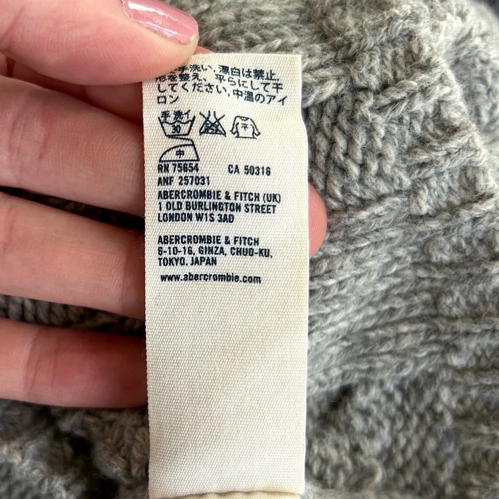 Y2K ABERCROMBIE Cable Knit V-Neck Sweater Dress Preppy Coquette Kid L / Women XS